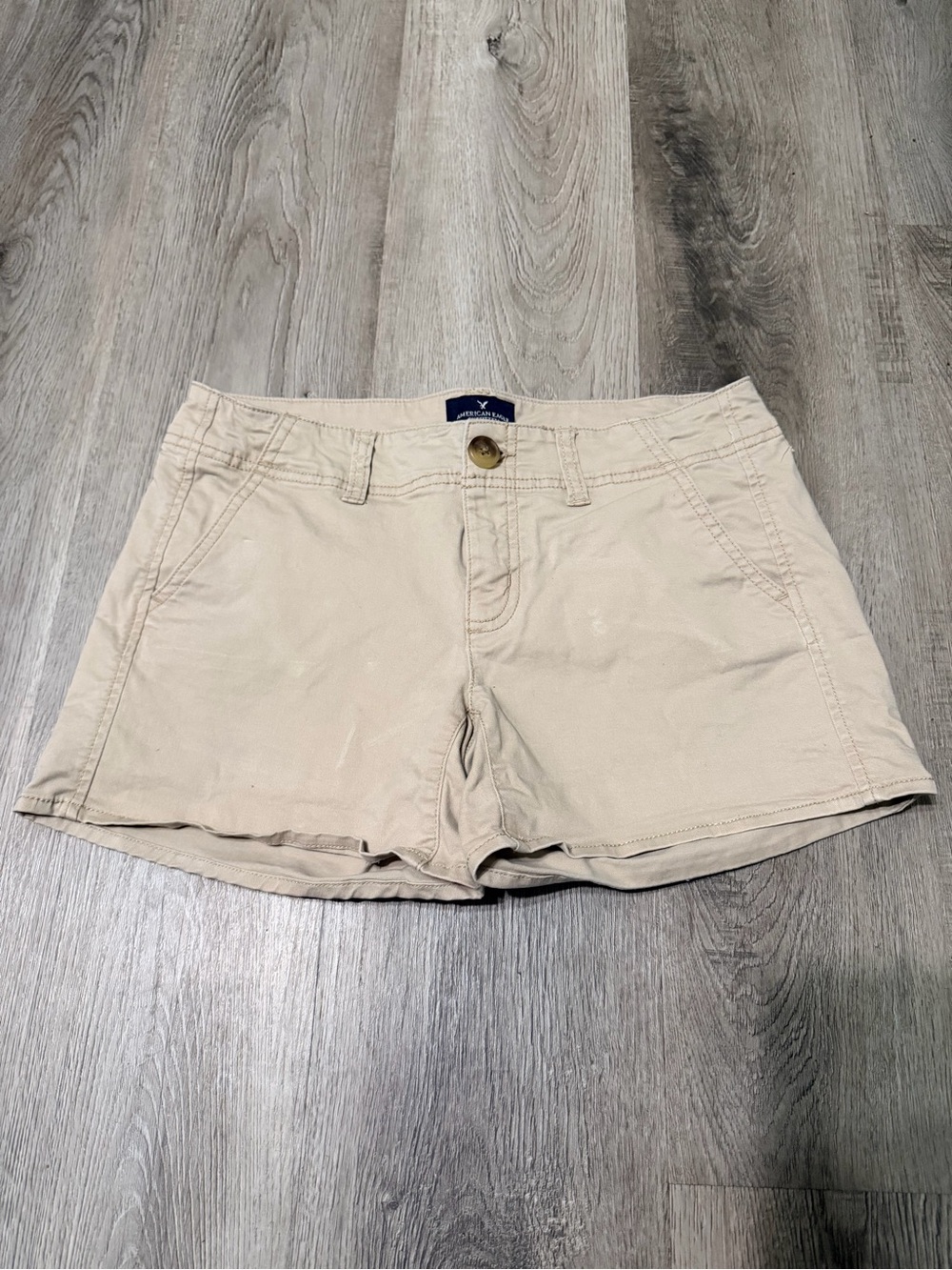 American Eagle Outfitters Beige Cotton Jean Shorts